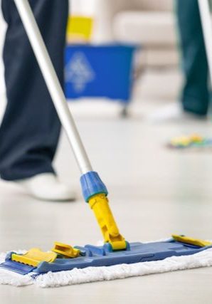 mopping the floor